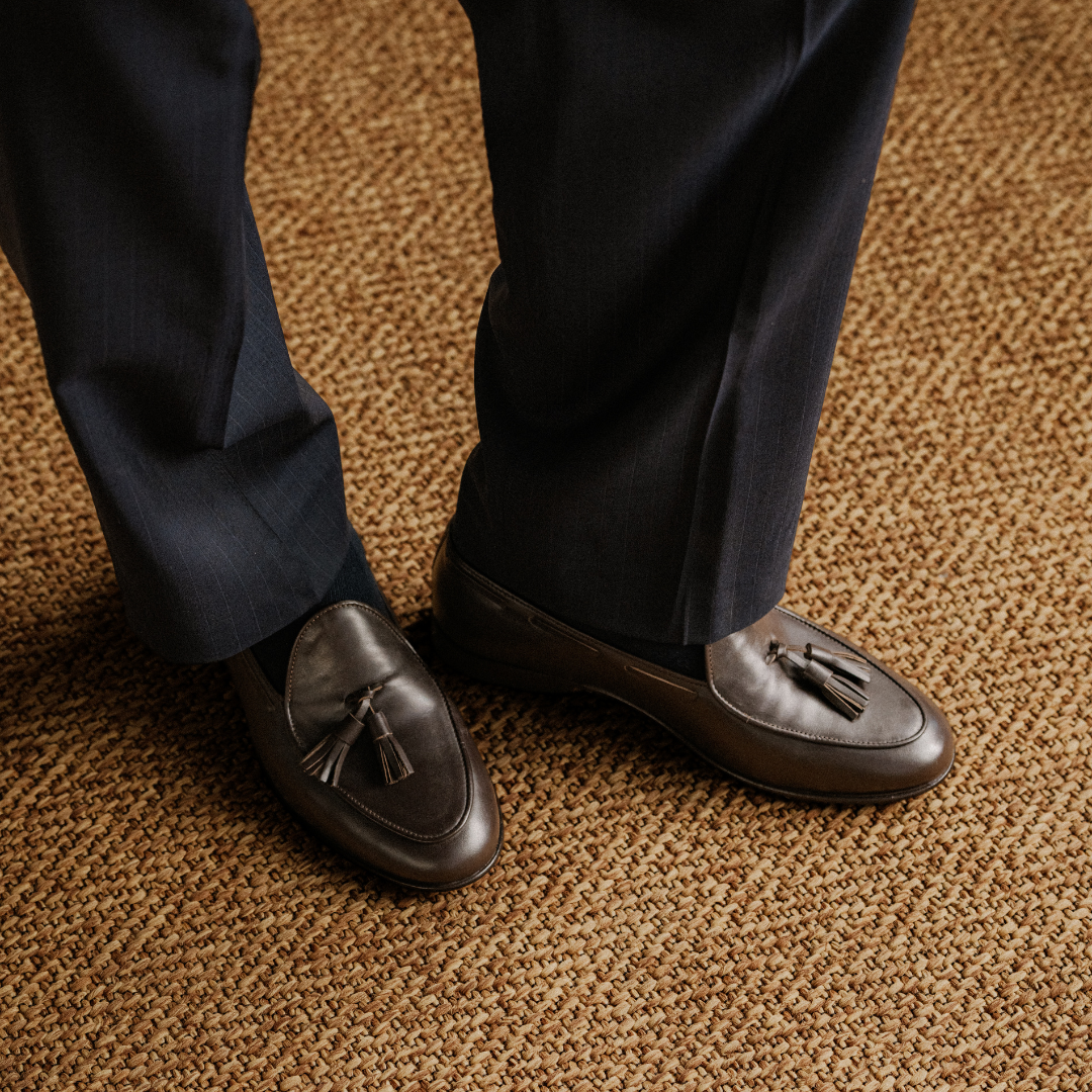 Men's Dark Brown Leather Tassel Loafer