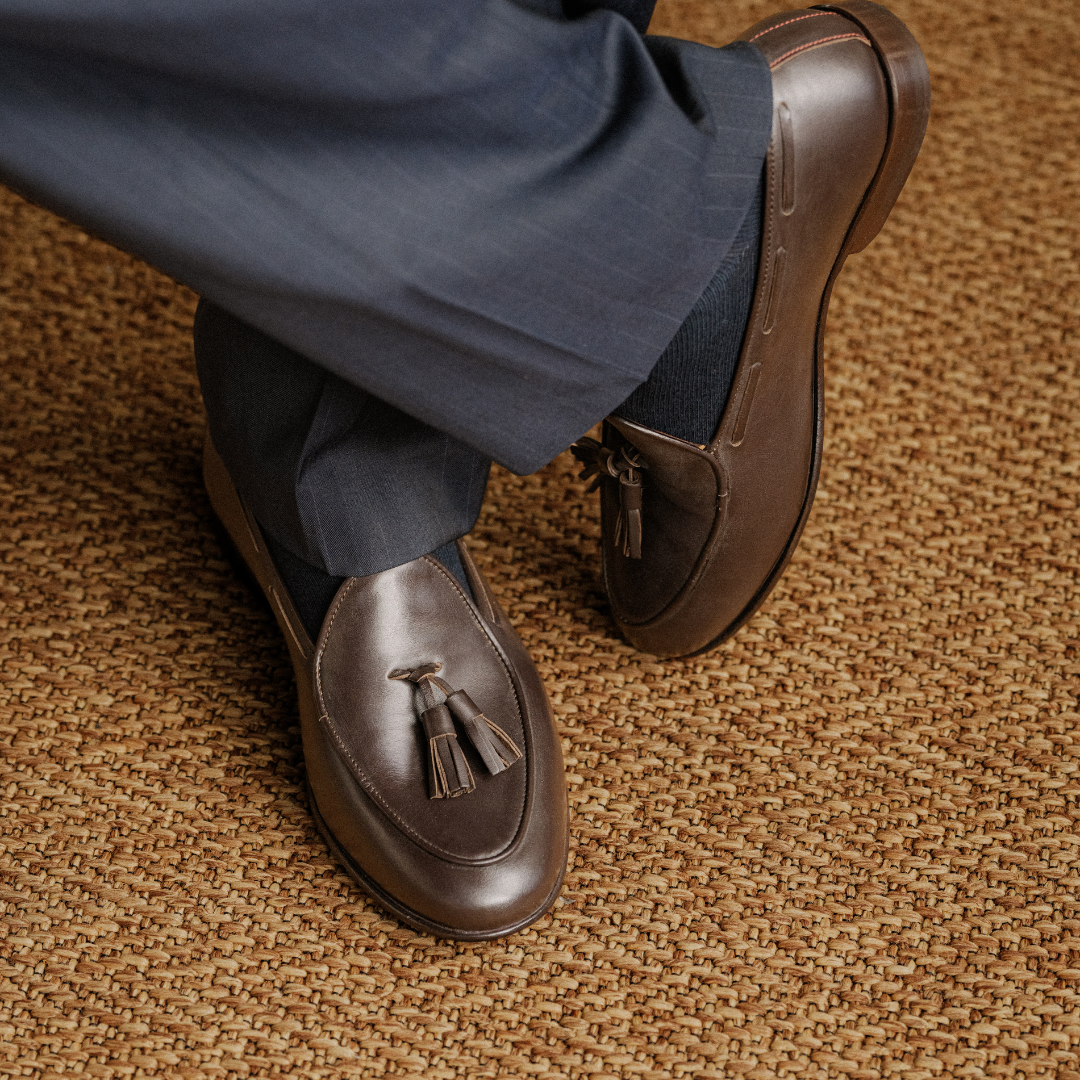 Men's Dark Brown Leather Tassel Loafer