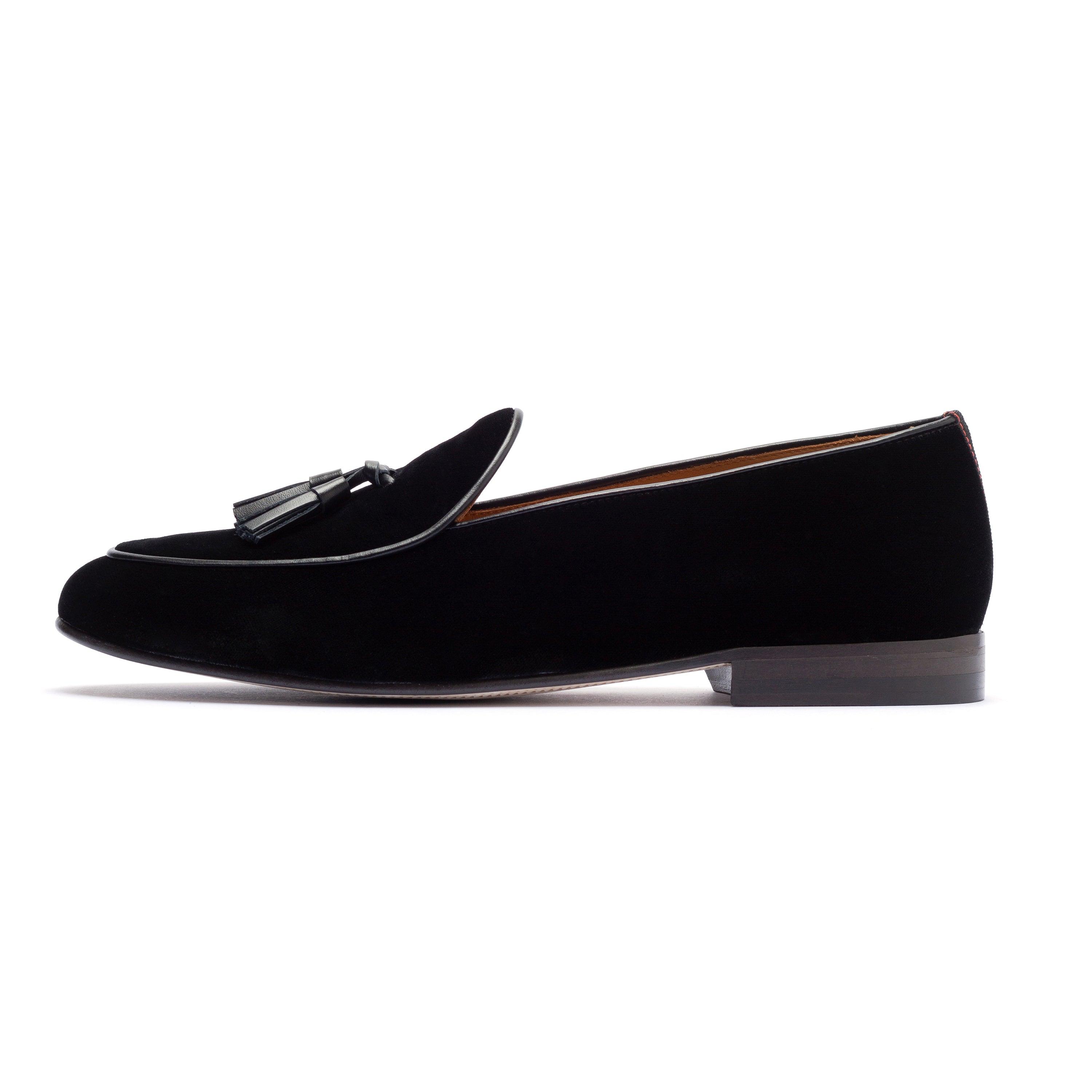 Men's Black Velvet Milano Tassel Loafer