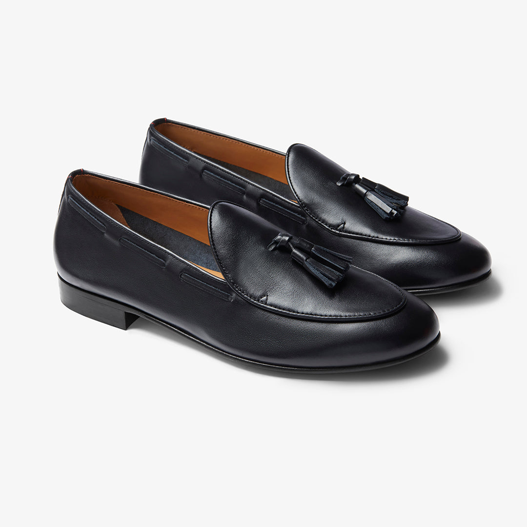 Men's Black Leather Tassel Loafer