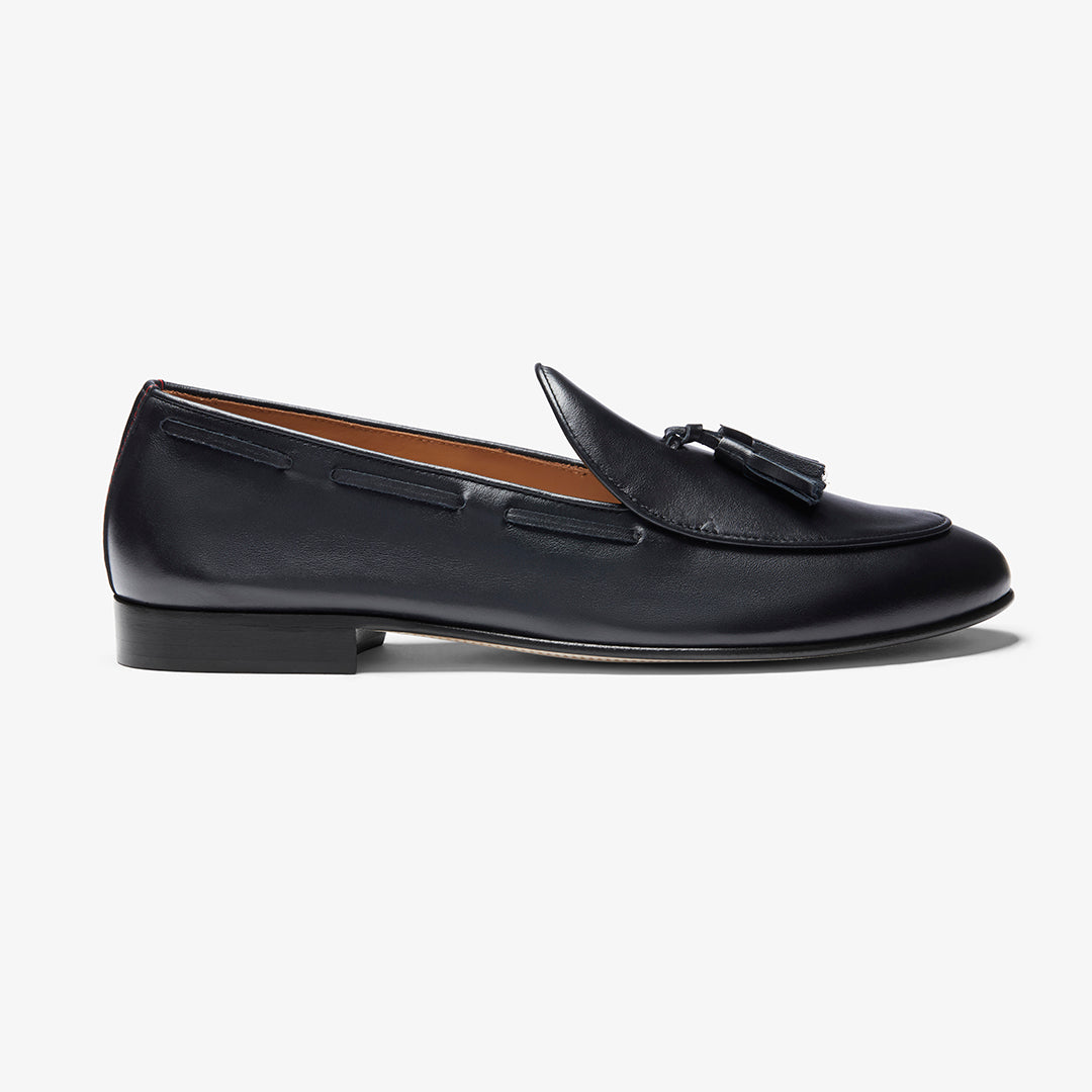 Men's Black Leather Tassel Loafer