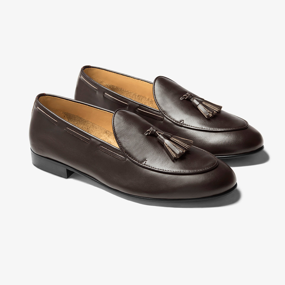 Men's Dark Brown Leather Tassel Loafer