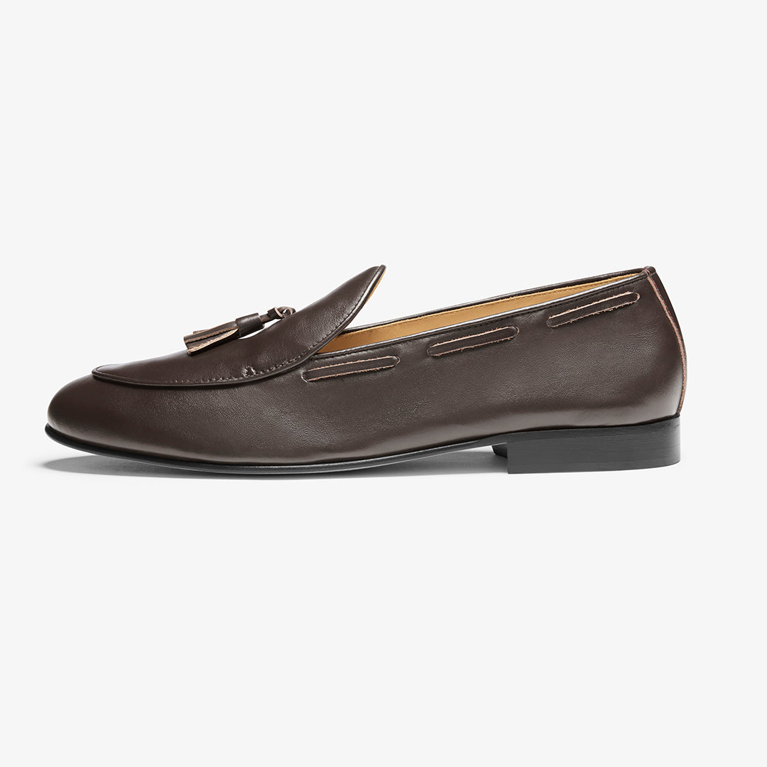 Men's Dark Brown Leather Tassel Loafer