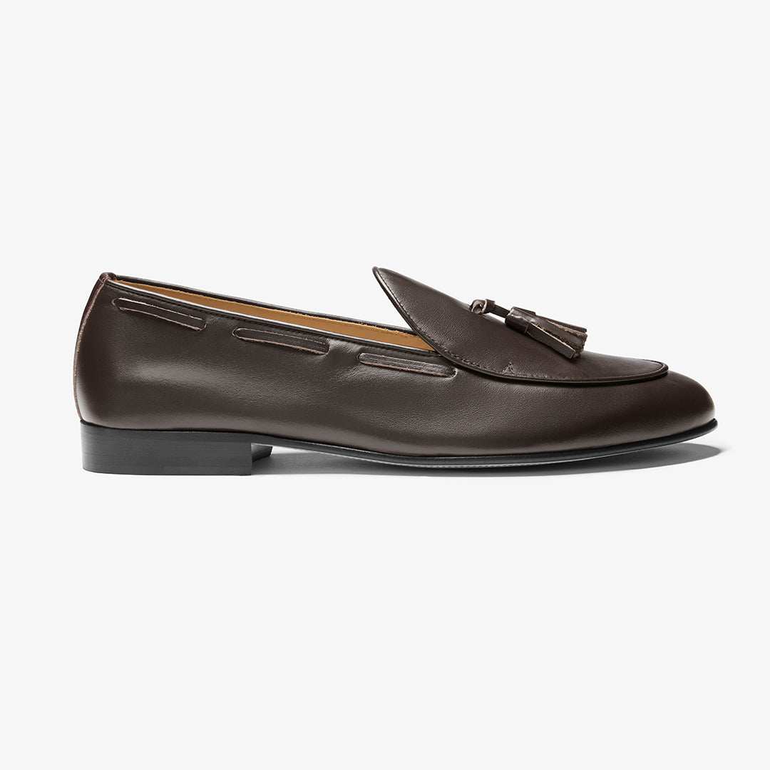 Men's Dark Brown Leather Tassel Loafer