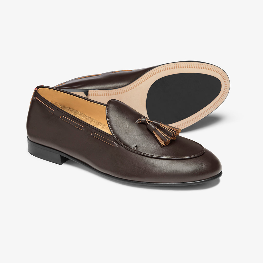 Men's Dark Brown Leather Tassel Loafer