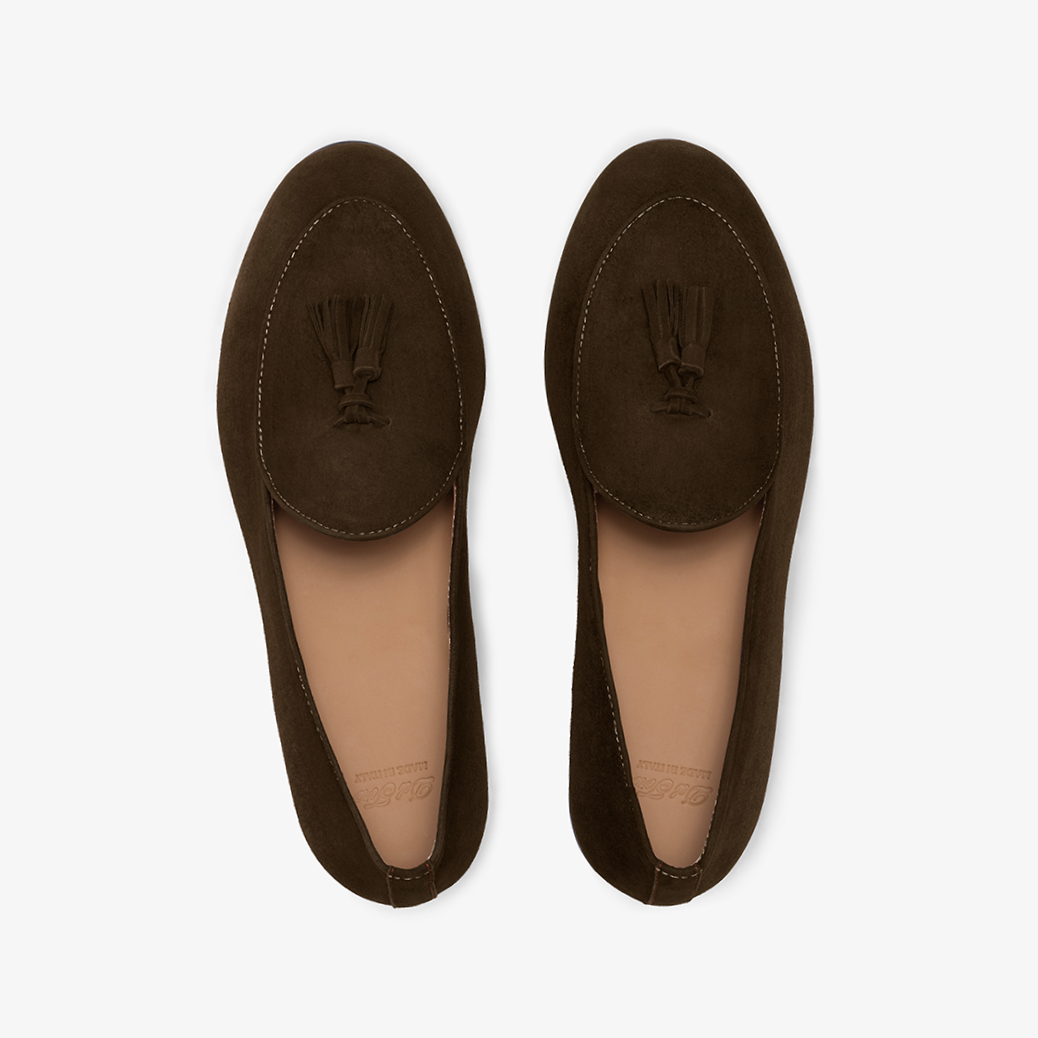 Men's Chocolate Suede Tassel Loafer
