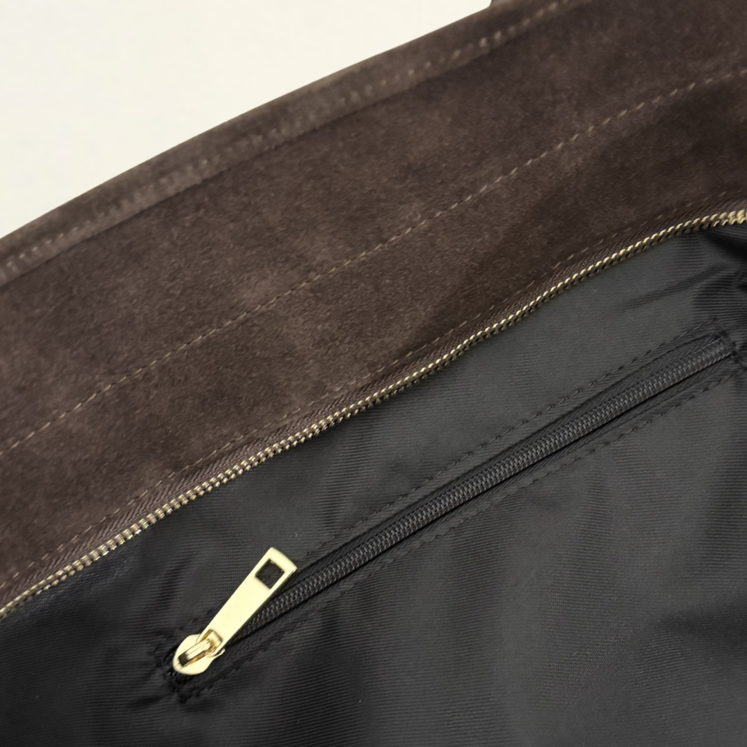 Tote Bag - Brown Suede