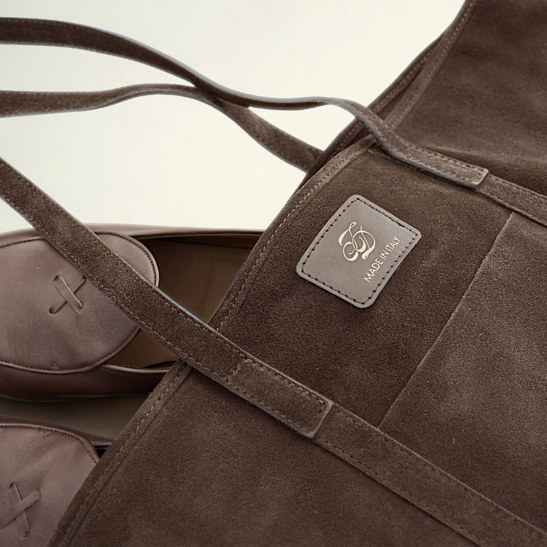 Tote Bag - Brown Suede