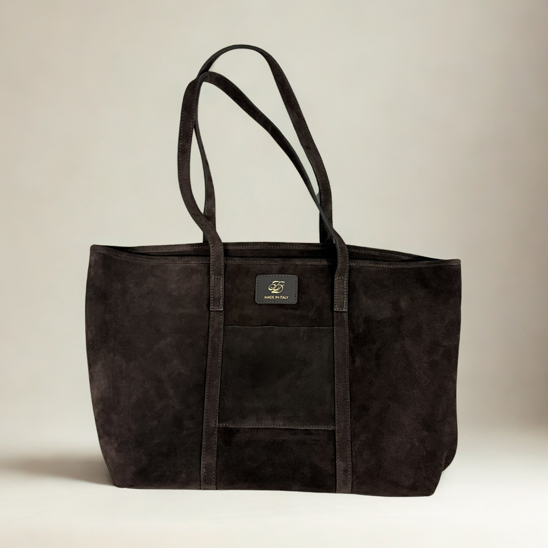 Tote Bag - Brown Suede