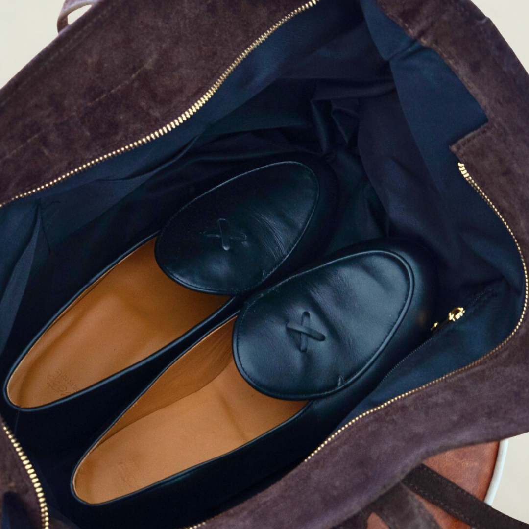 Tote Bag - Brown Suede