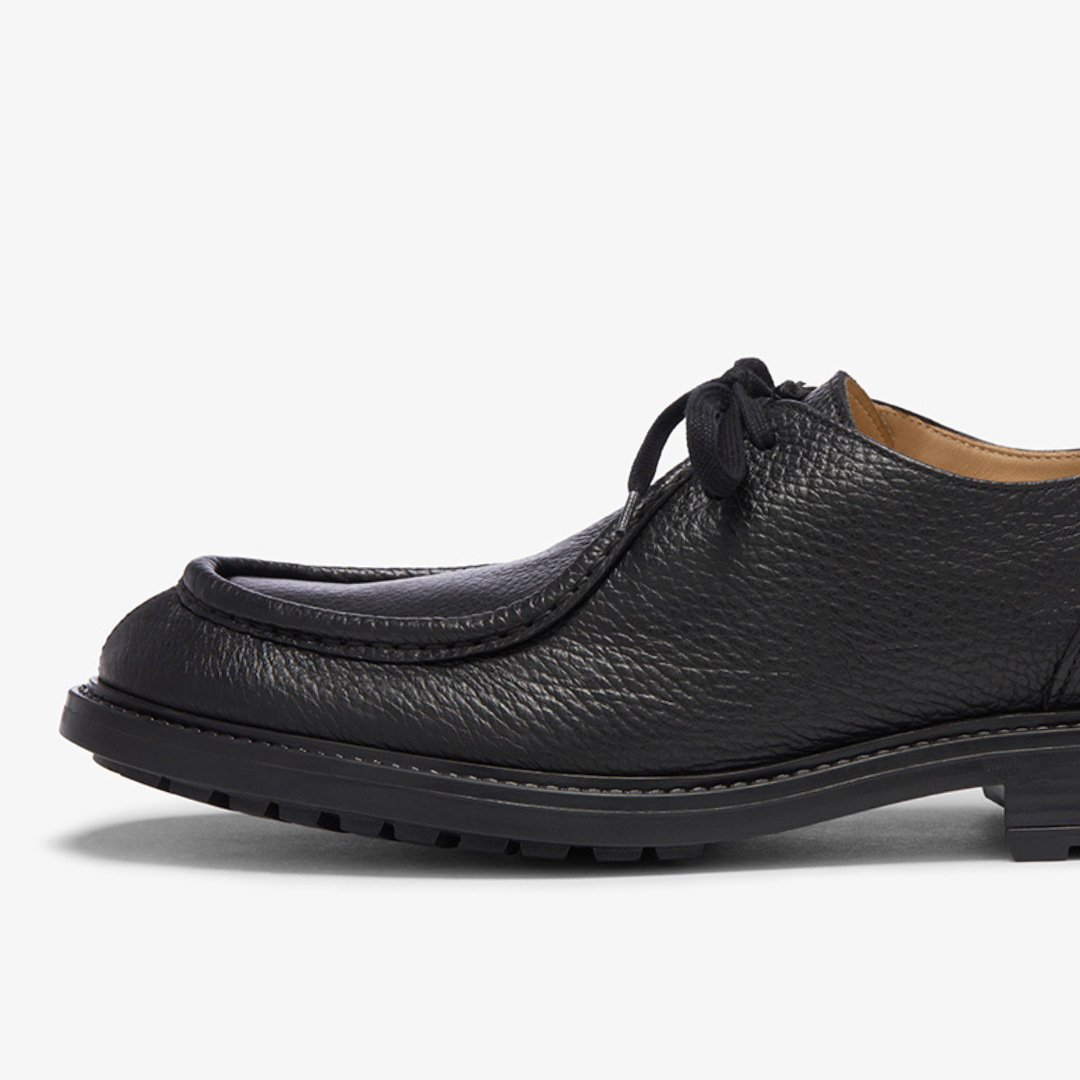 Men's Black Pebbled Leather Tuscan Derby Boot