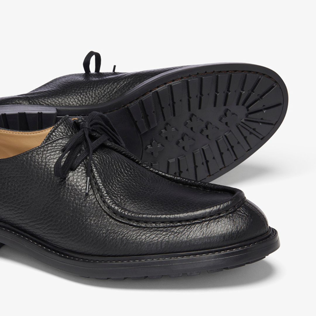 Men's Black Pebbled Leather Tuscan Derby Boot