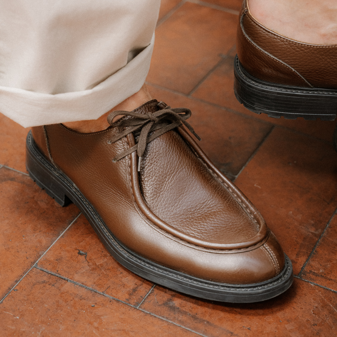 Men's Brown Pebbled Leather Tuscan Moc Boot