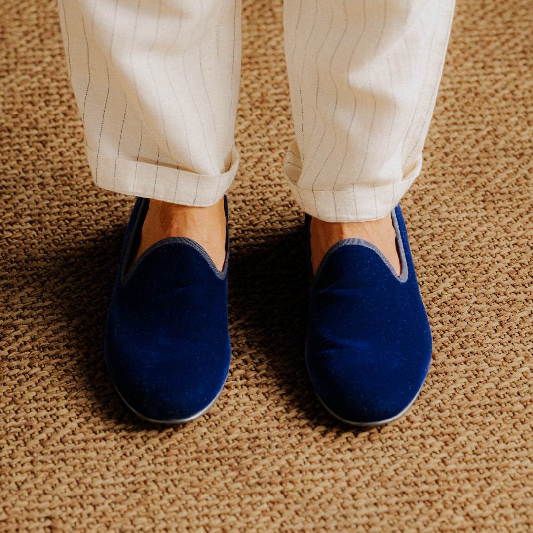 Men's Blue Velvet Slipper II
