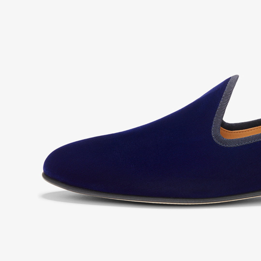 Men's Navy Velvet Slipper II