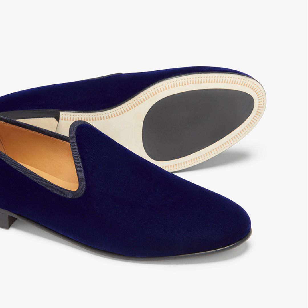 Men's Navy Velvet Slipper II