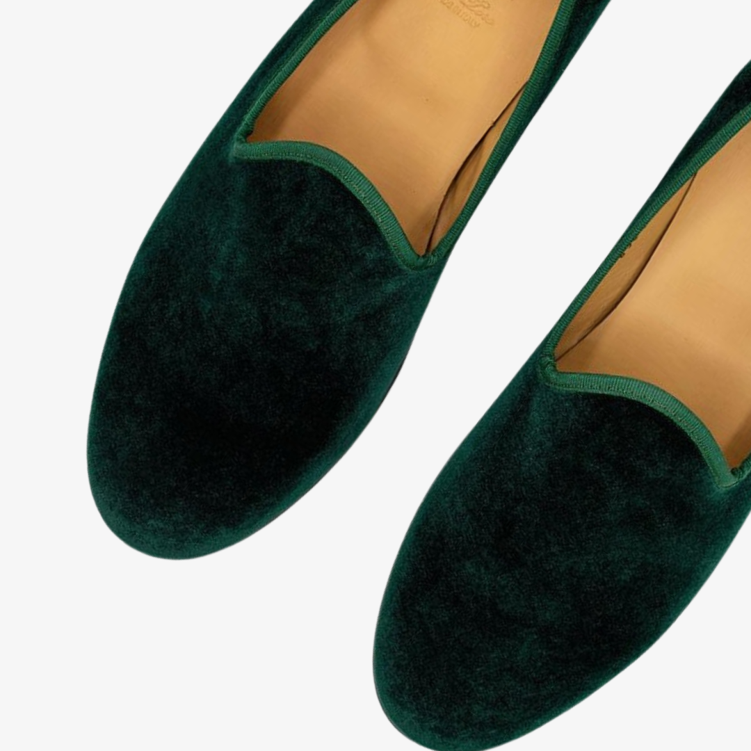 Men's Green Velvet Slipper II