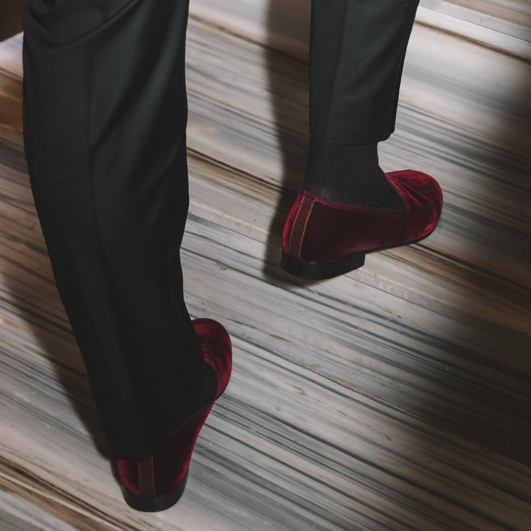 Men's Oxblood Velvet Slipper II