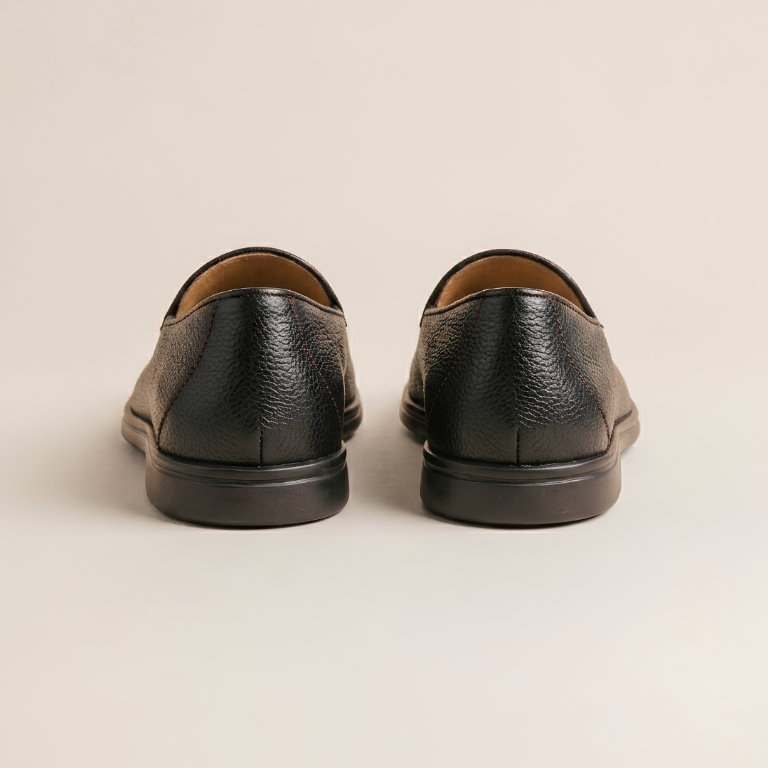 Men's Black Pebbled Leather Viaggio Loafer