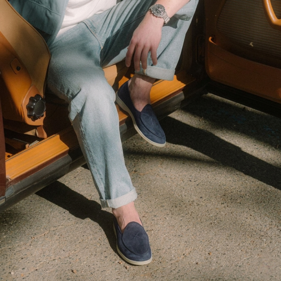 Men's Navy Suede Viaggio Loafer