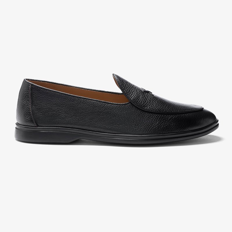 Men's Black Pebbled Leather Viaggio Loafer