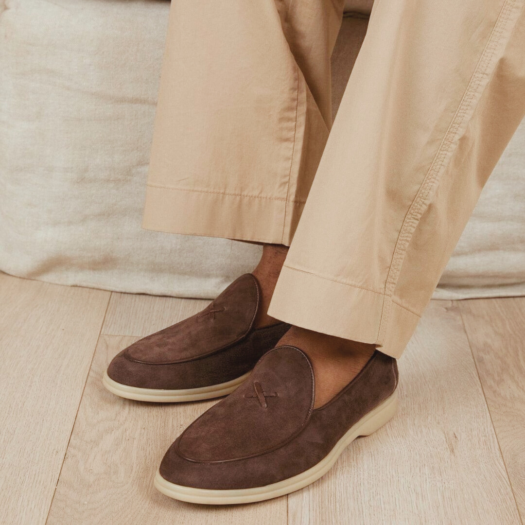 Men's Chocolate Suede Viaggio Loafer