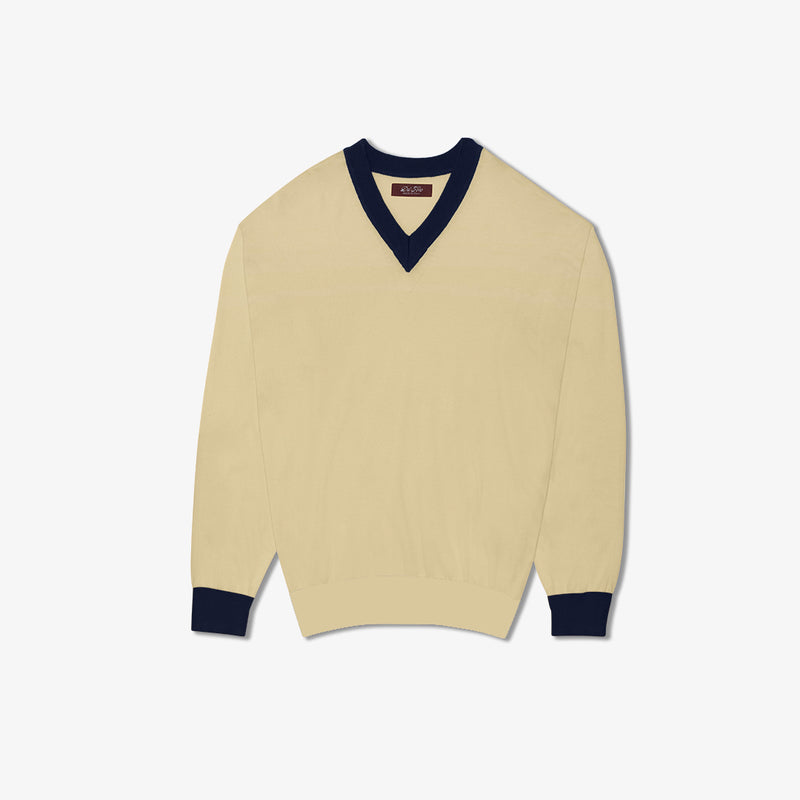 Women's Vintage V-Neck Sweater - Vintage Yellow