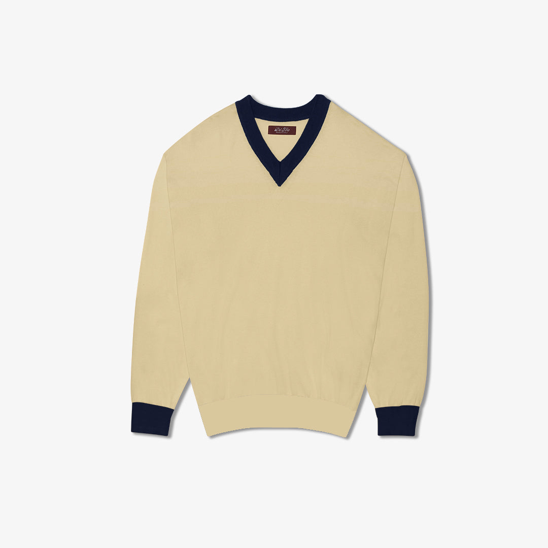 Men's Vintage V-Neck Sweater - Vintage Yellow