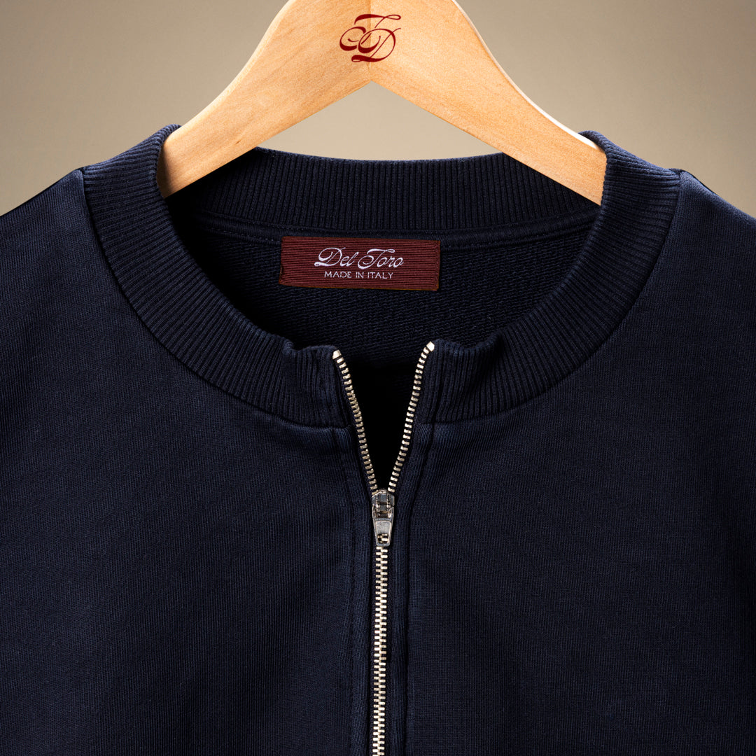 Men's Vintage Zip Crewneck Sweatshirt - Navy