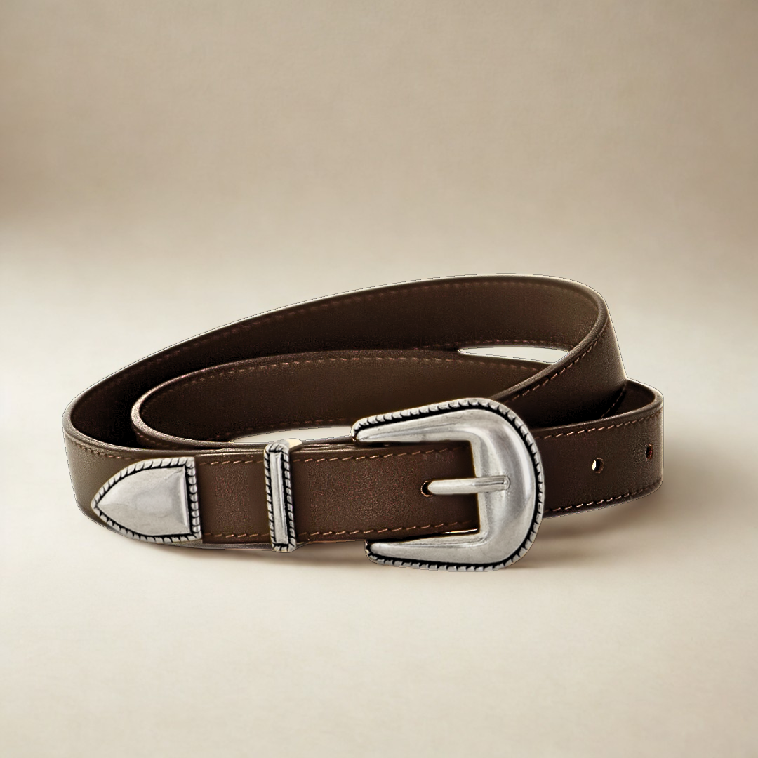 Western Belt - Brown Calf Leather