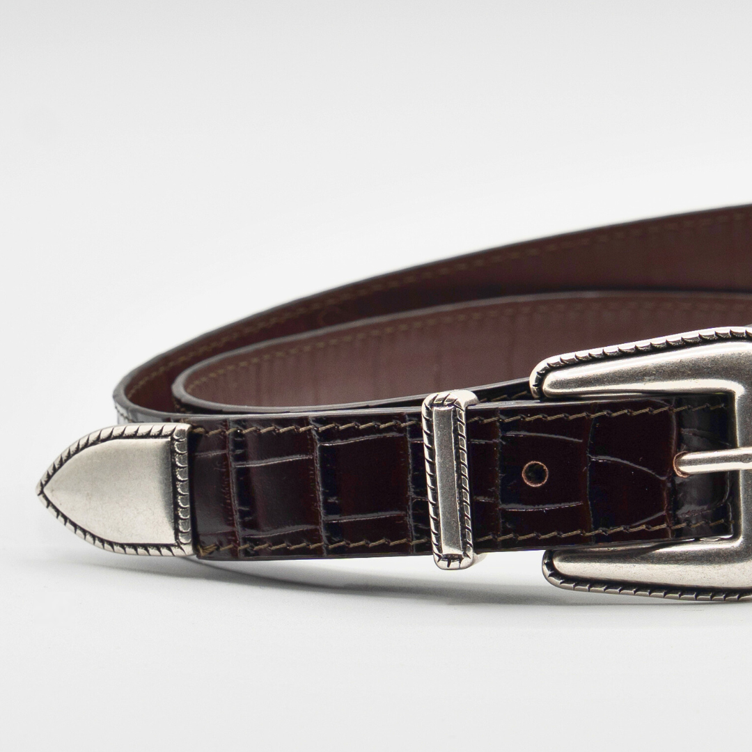 Western Belt - Dark Brown Crocco