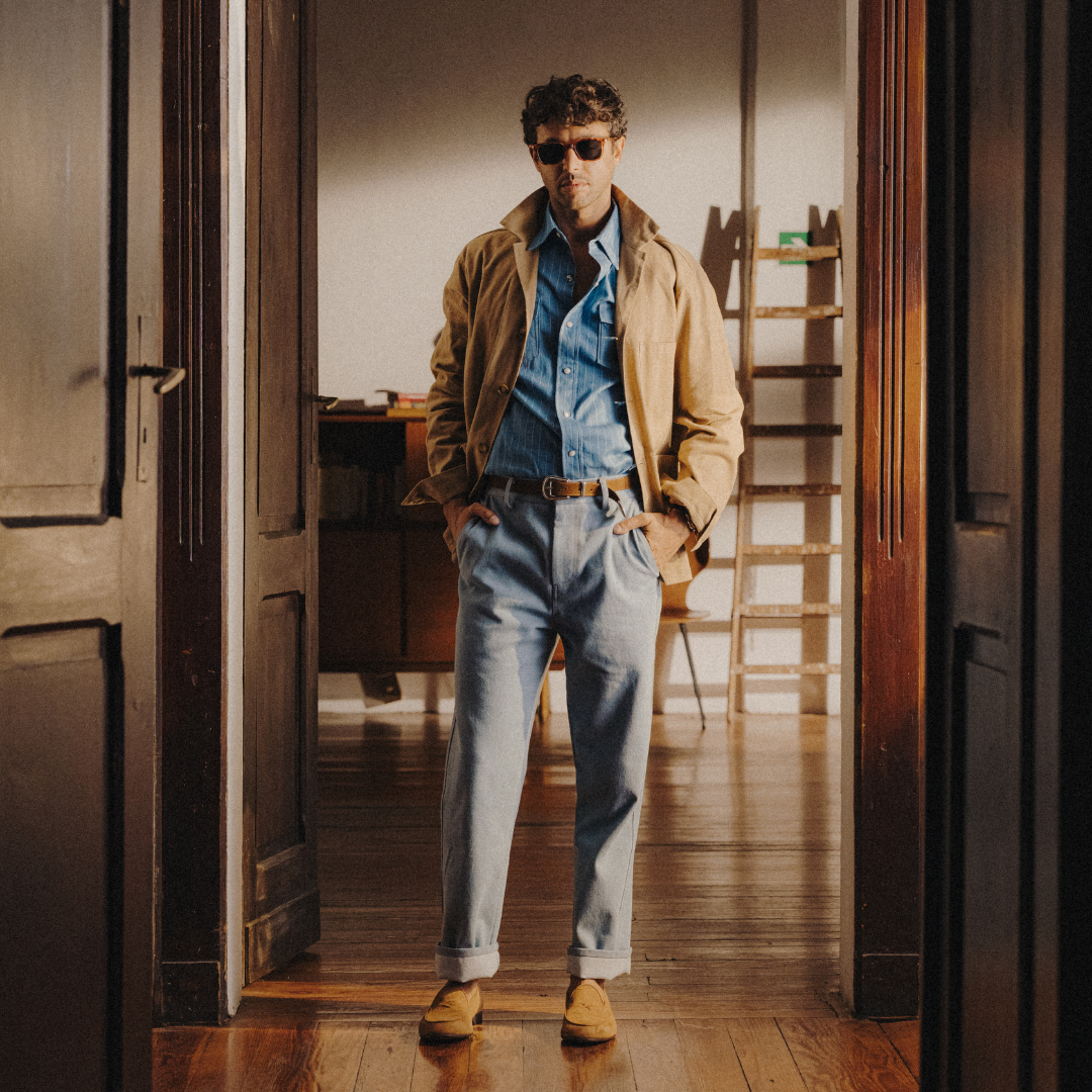 Western Belt - Cognac Suede