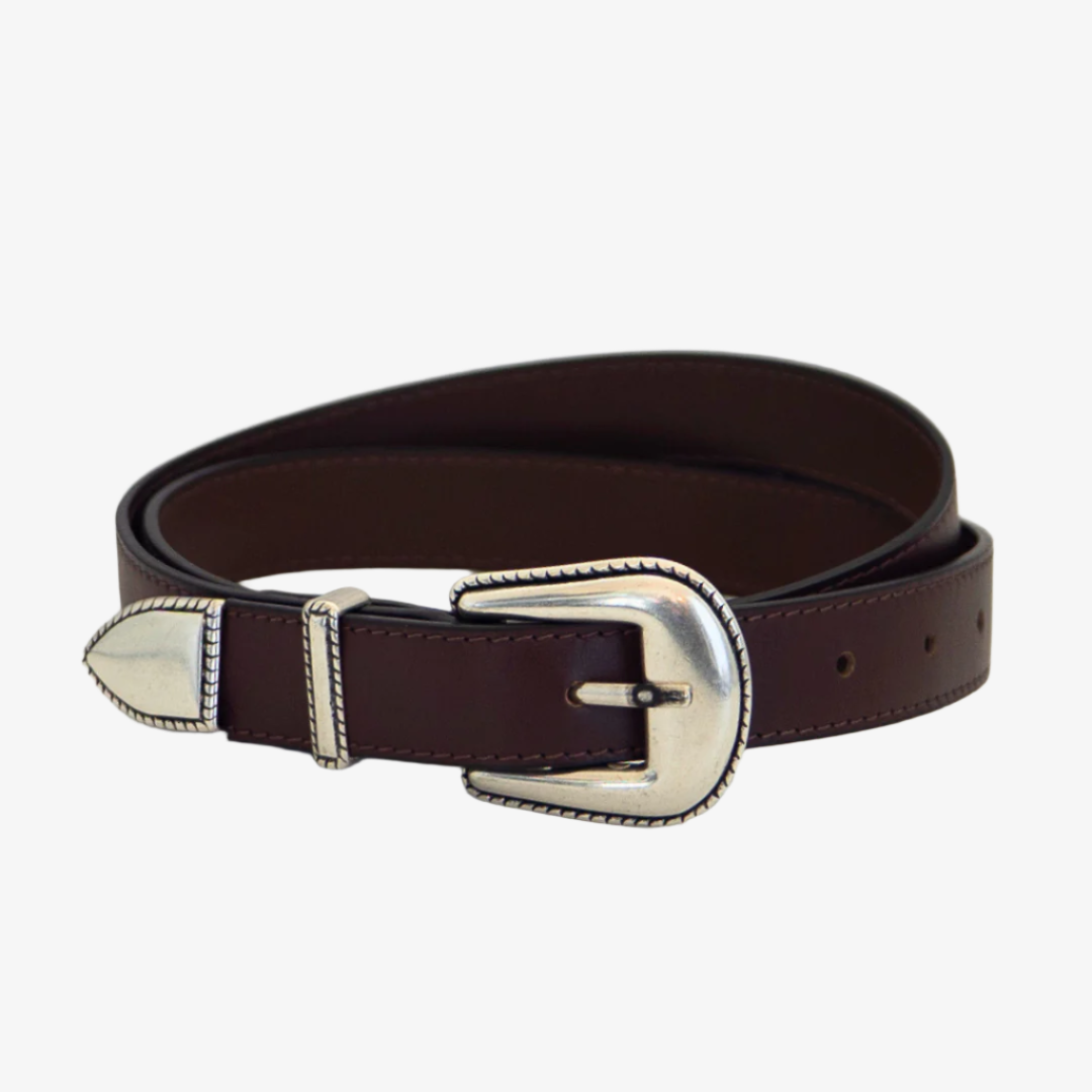 Western Belt - Brown Calf Leather