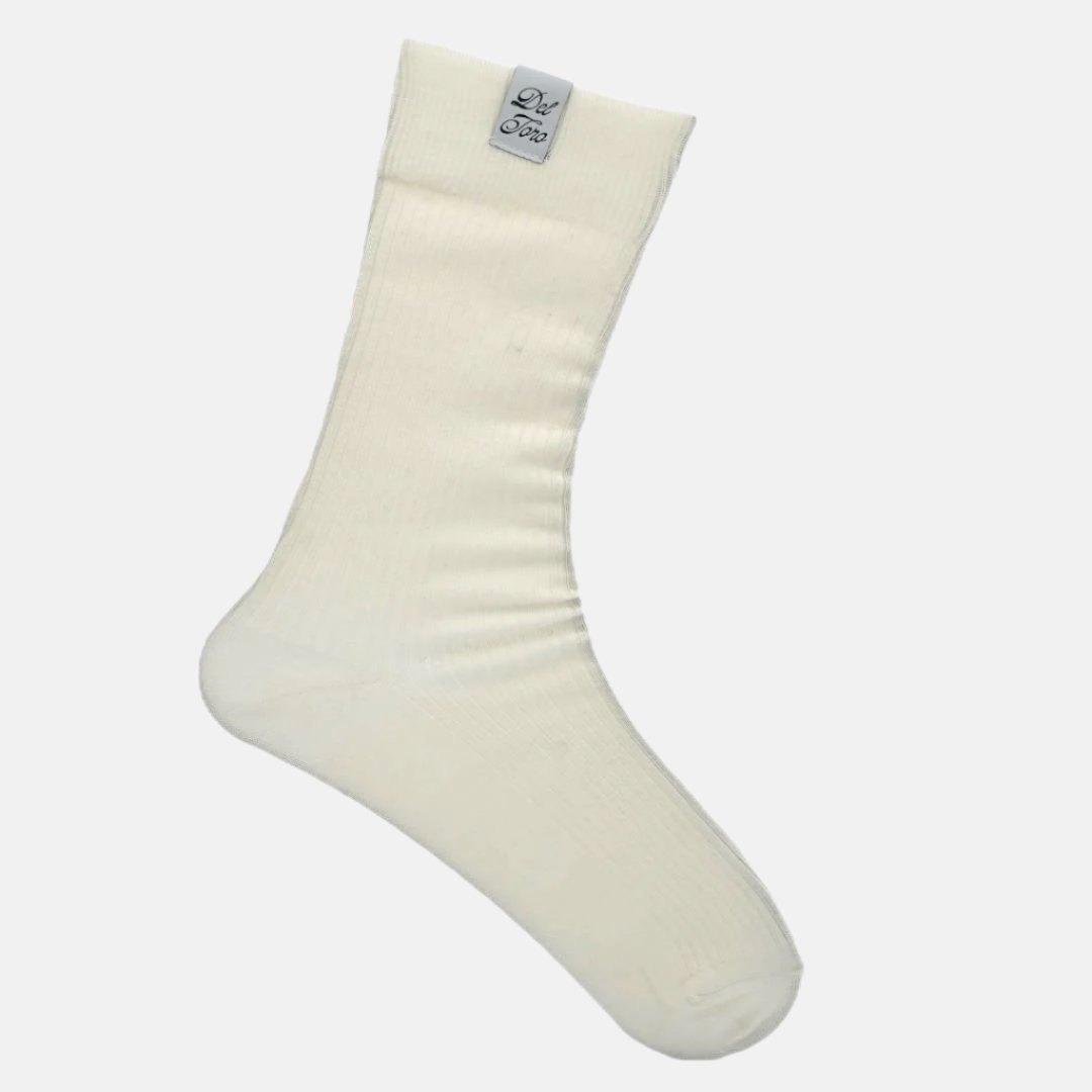 Ribbed Crew Casual Sock - White