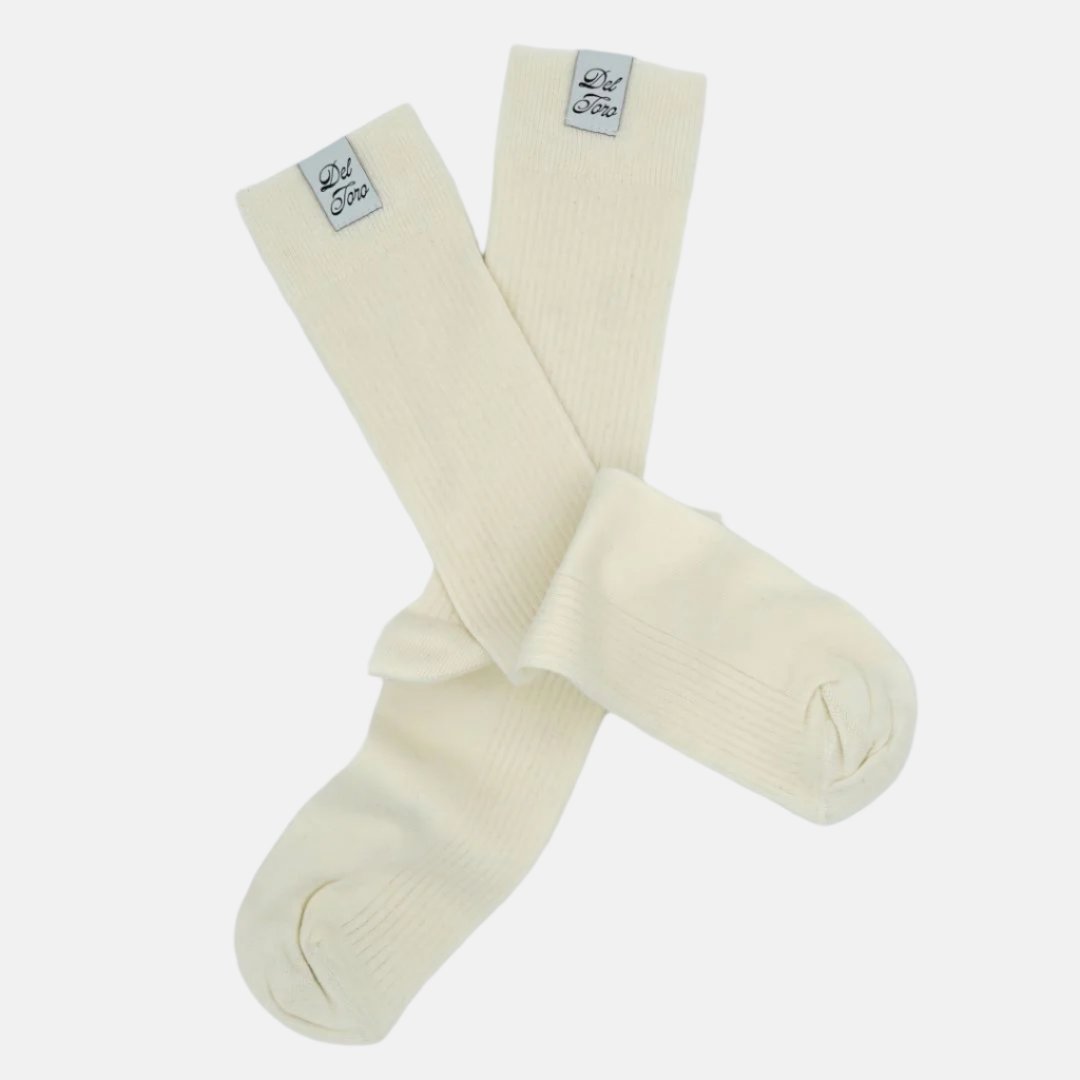 Ribbed Crew Casual Sock - White