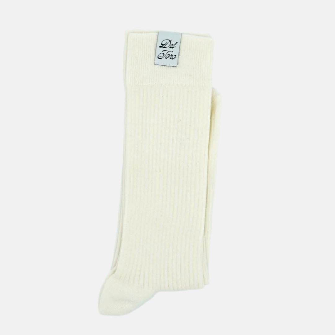 Ribbed Loop Sock - White