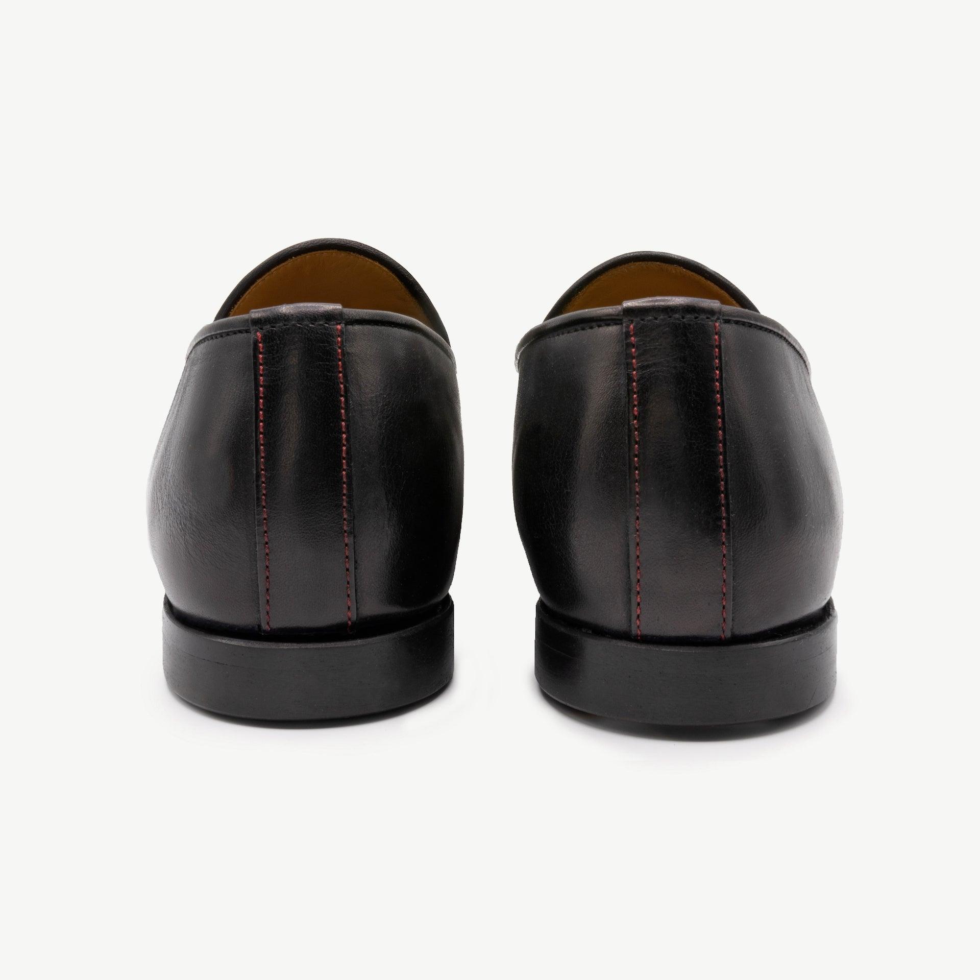 Women's Black Leather Milano with Leopard - 2nd