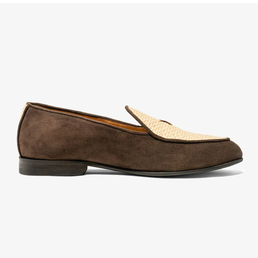del toro shoes Men's Brown Raffia Milano Loafer Brown / Raffia