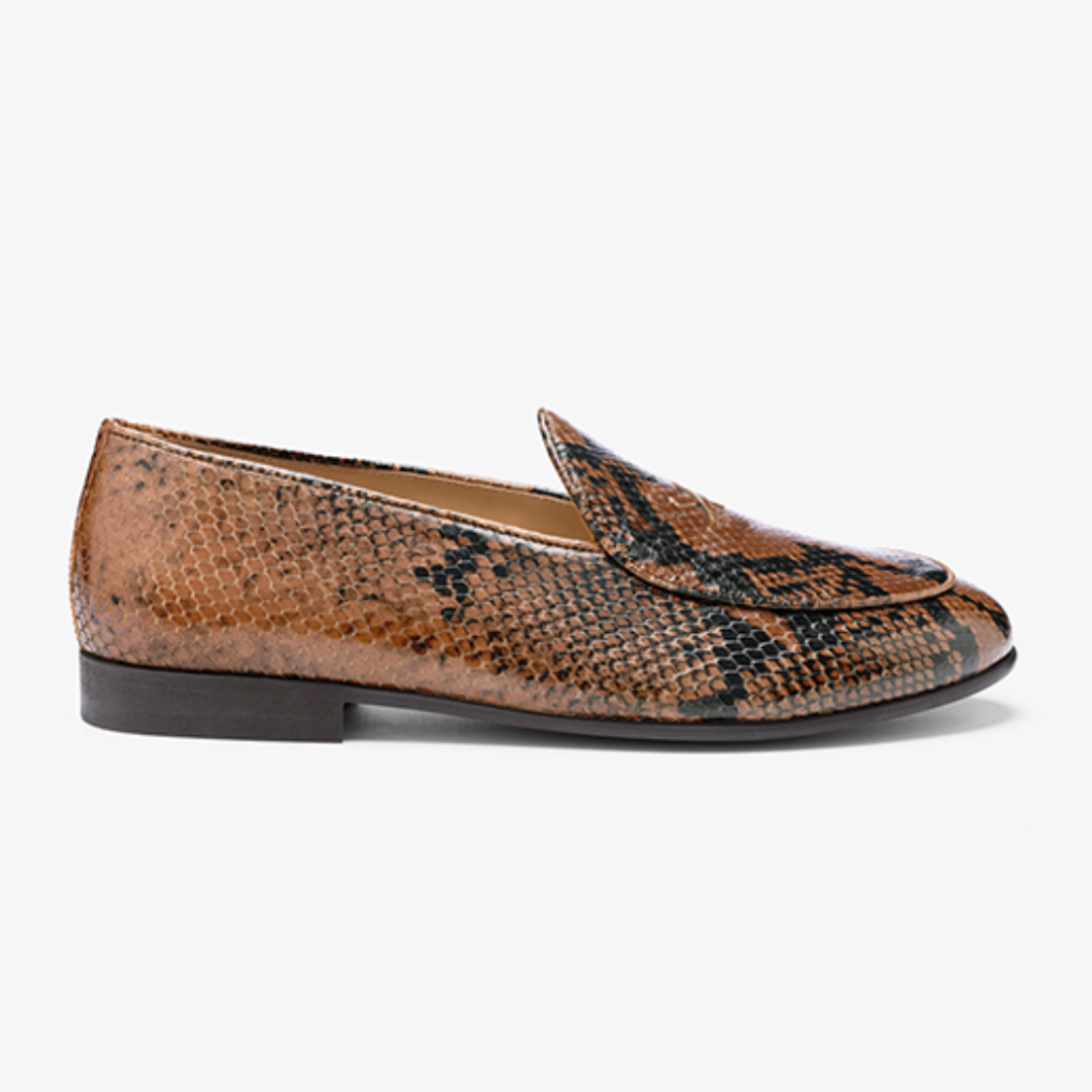 del toro shoes Men's Brown Snakeskin Milano Loafer Brown Snakeskin