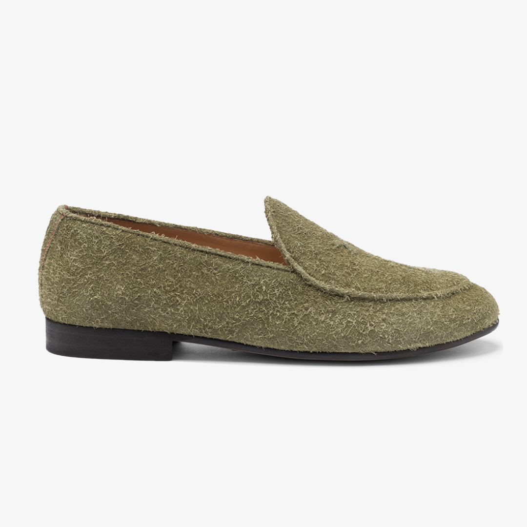 del toro shoes Men's Olive Textured Suede Milano Loafer Olive Textured Suede