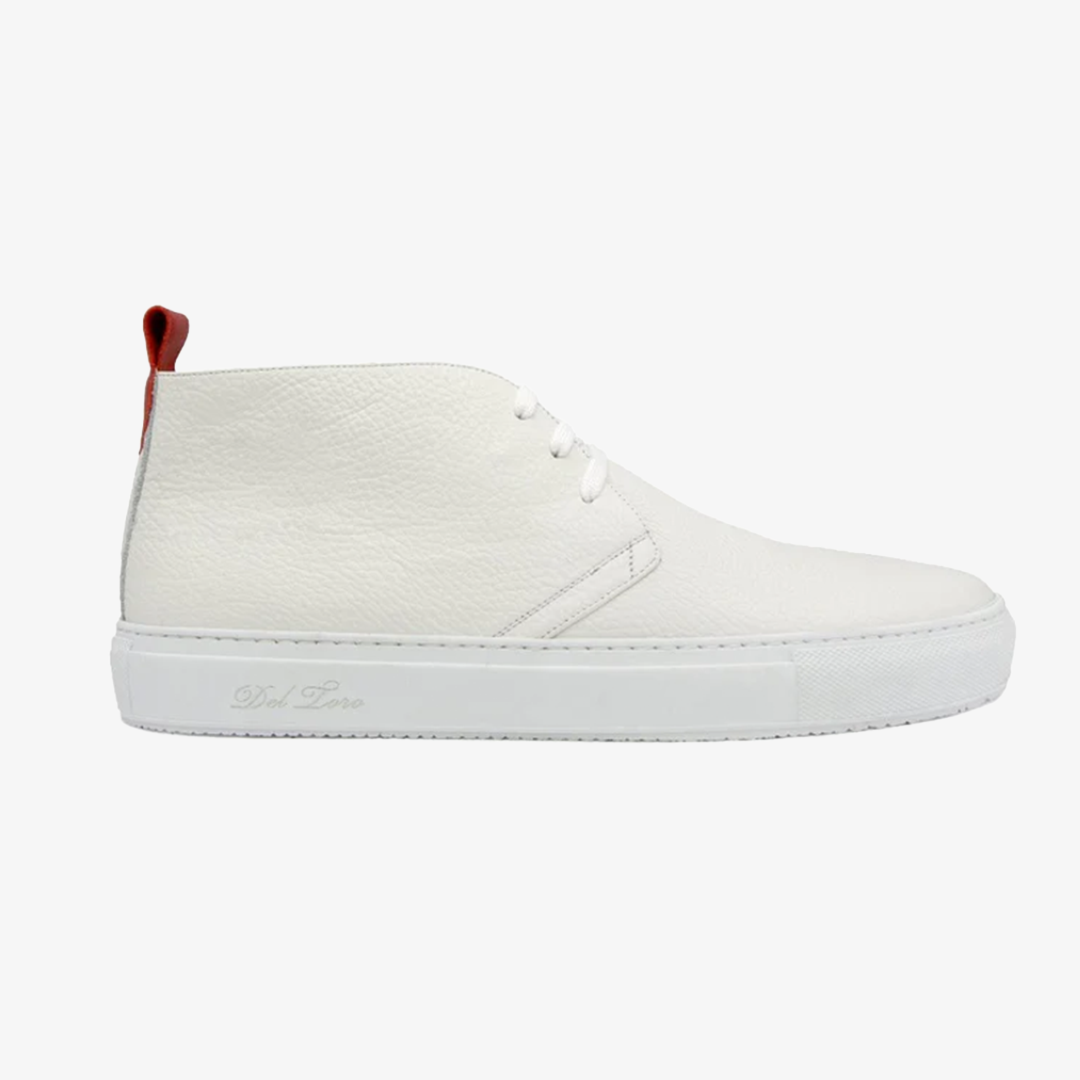 Men's White Leather Chukka Sneaker - 2nd