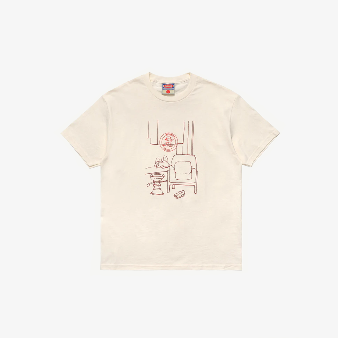 ◆THE MUSEUM VISITOR◆ CUBIC LOGO STITCHED TSHIRTS WHITE 102 CUBIC LOGO STITCHED T-SHIRTS (WHITE) : THE MUSEUM VISITOR