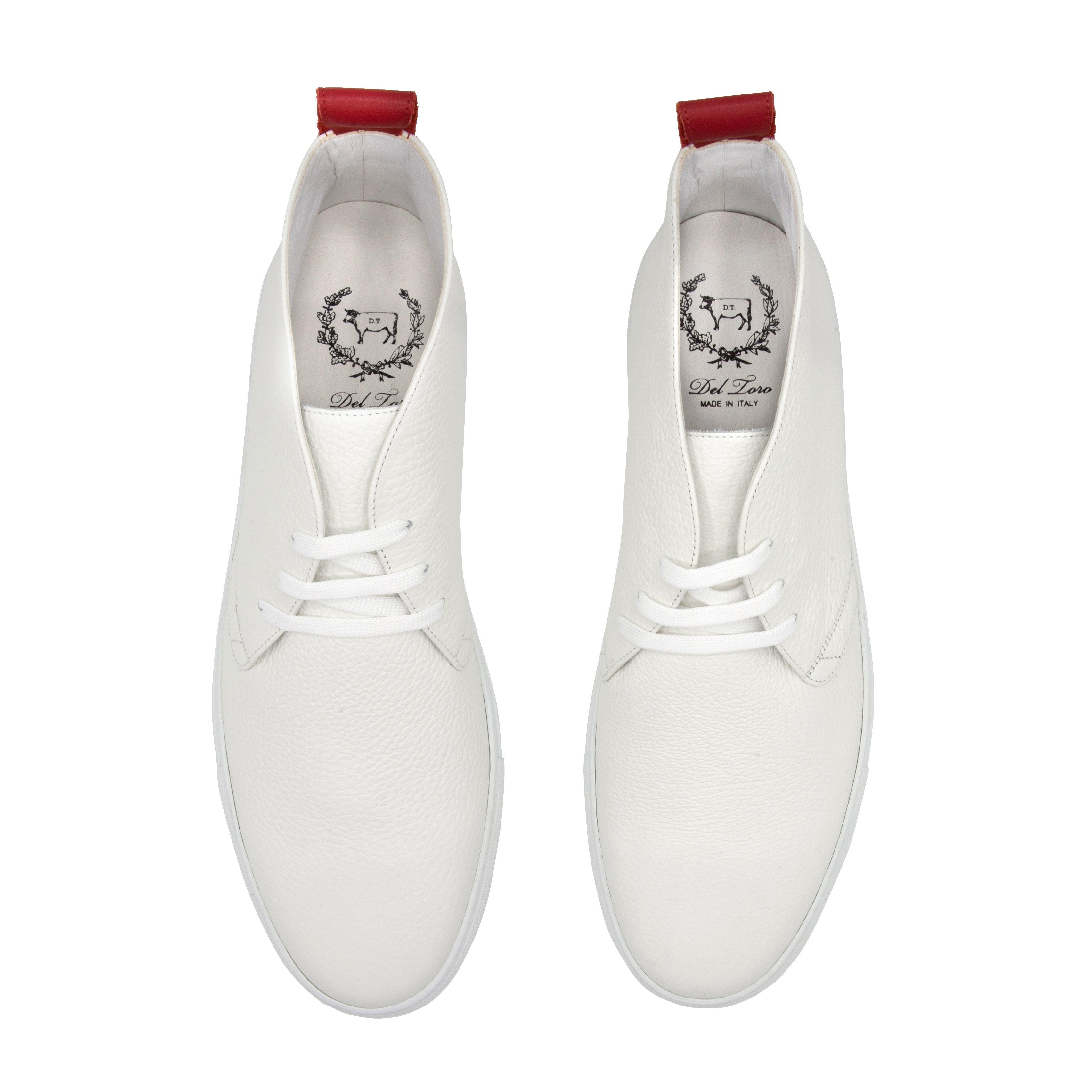 Men's White Leather Chukka Sneaker - 2nd