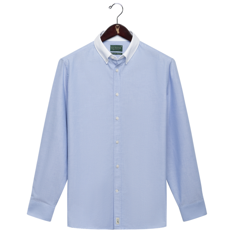 Le Alfré 'Le Original' Blue Contrast Oxford Shirt