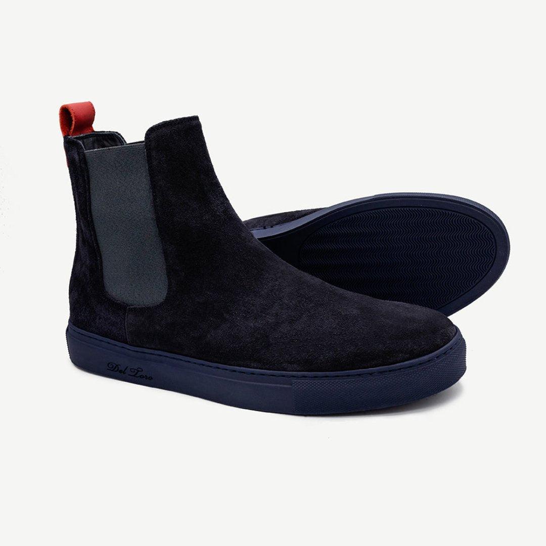 Men's Navy Suede Chelsea Sneaker