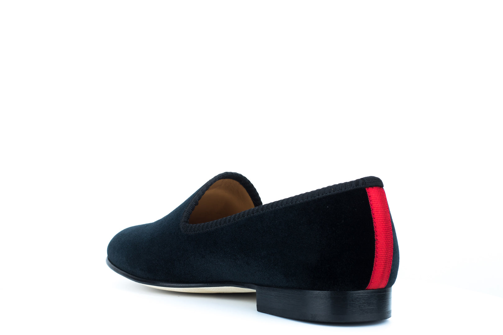 Men's Black Velvet Slipper with Skull & Bone