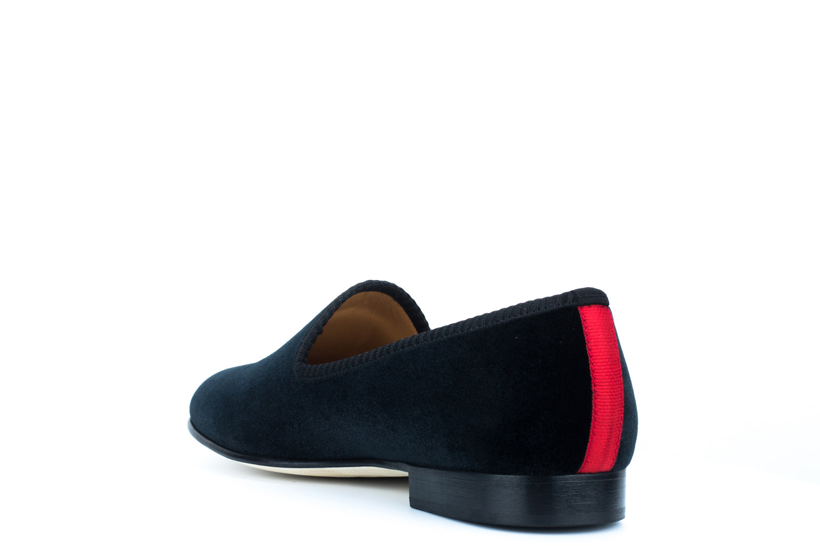 Men's Black Velvet Slipper with Skull & Bone