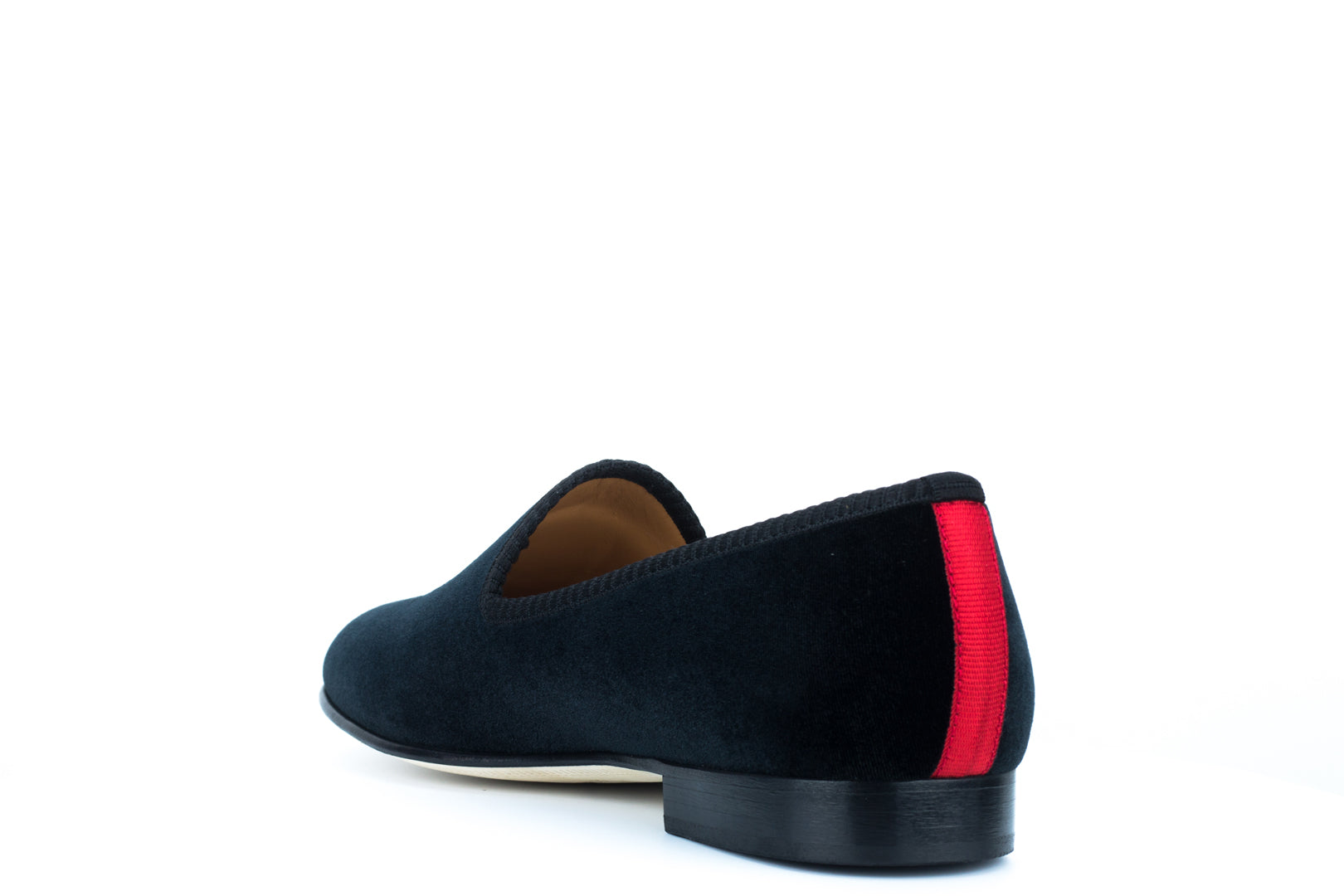 Men's Black Velvet Slipper with Skull & Bone