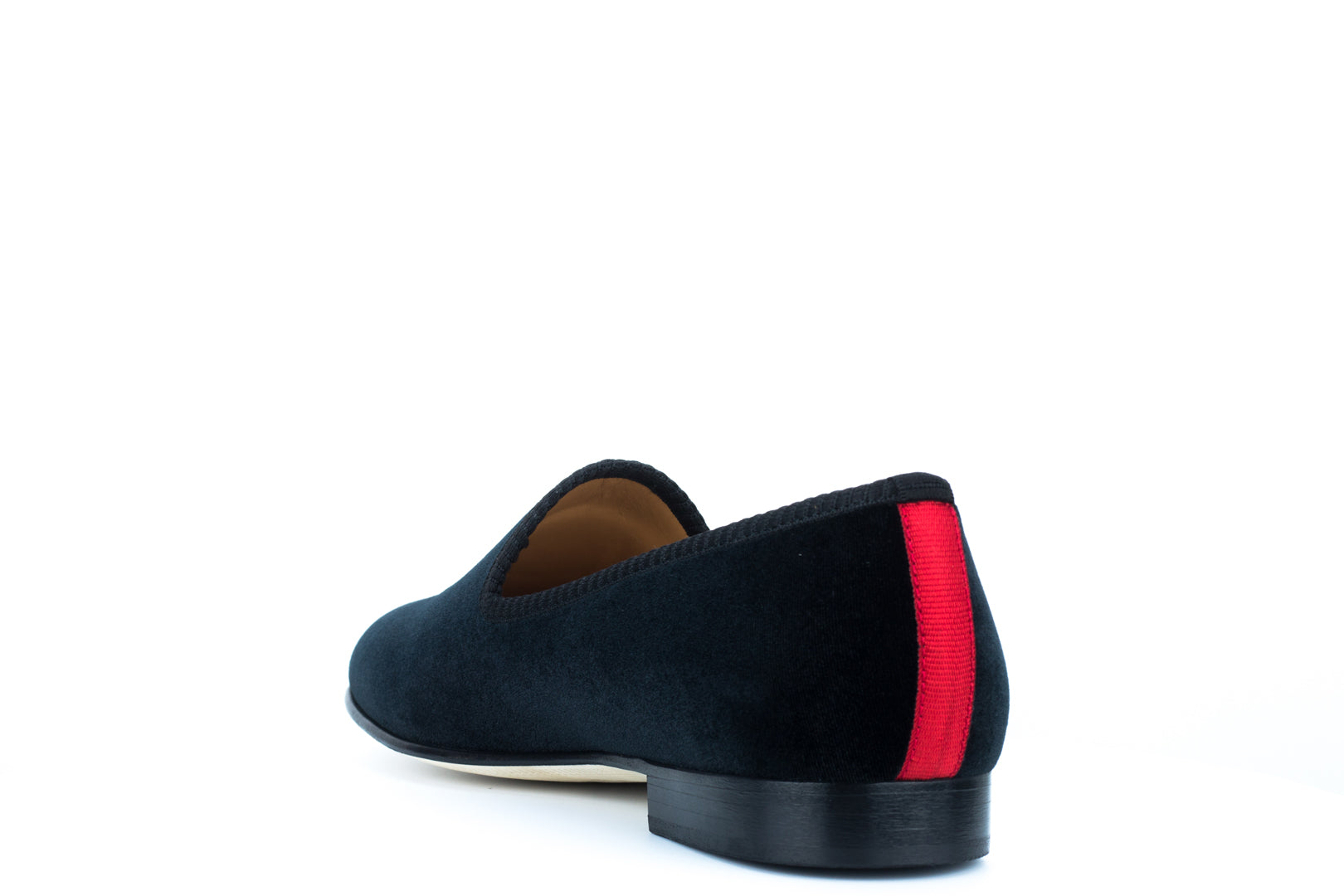 Men's Black Velvet Slipper with Skull & Bone