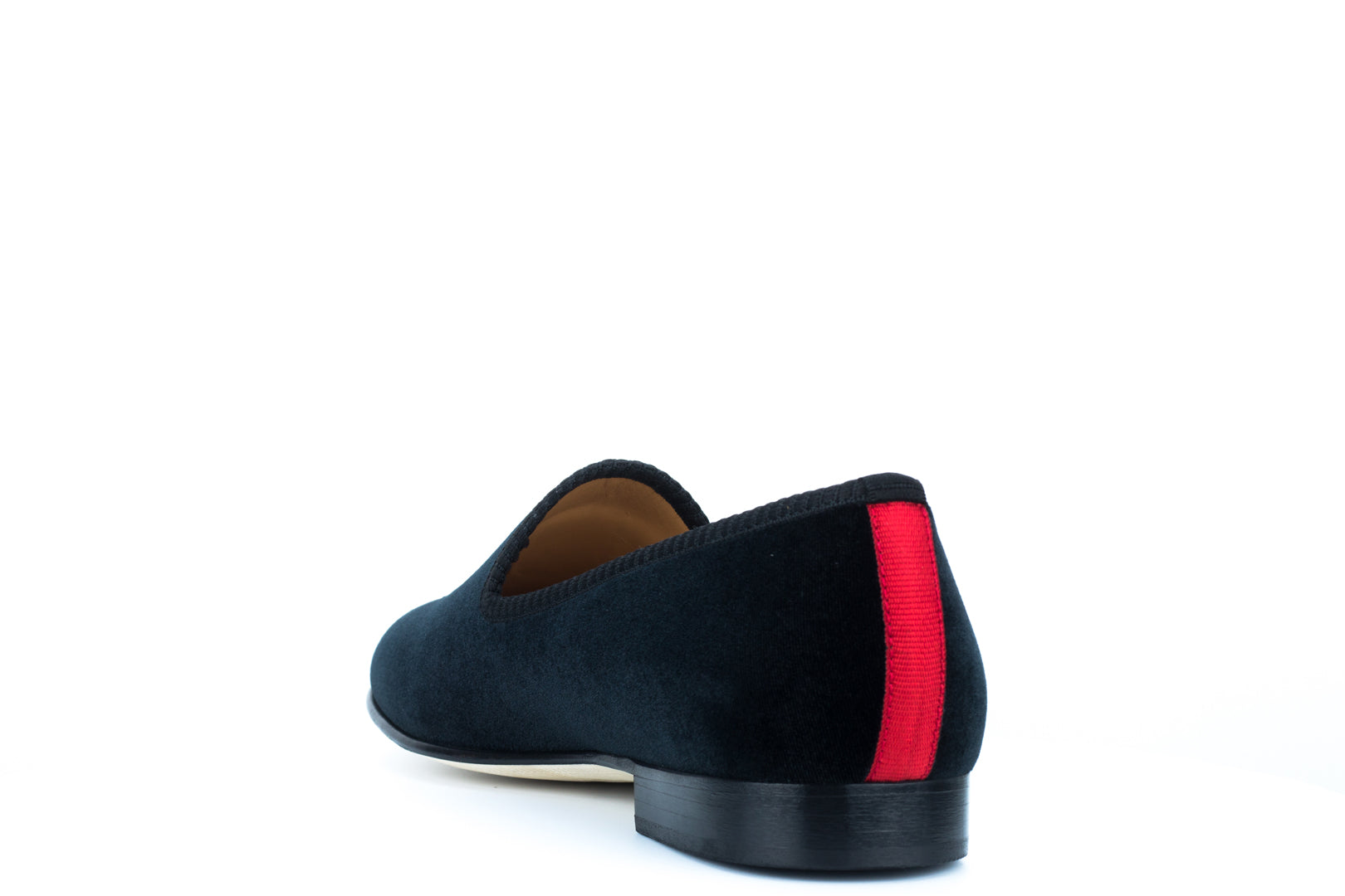 Men's Black Velvet Slipper with Skull & Bone